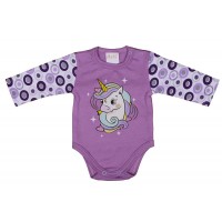 Hosszú ujjú baba body Unikornis mintával