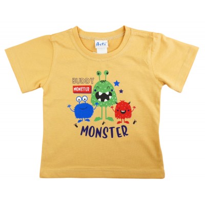 Rövid ujjú fiú póló monster mintával