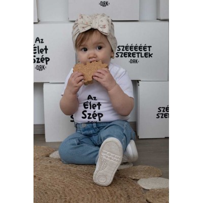 Dorko Az Élet Szép mintával nyomot rövid ujjú baba body
