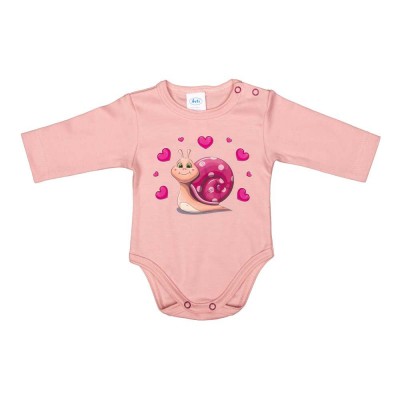 Hosszú ujjú baba body Csiga mintával