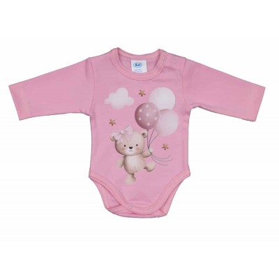 Hosszú ujjú baba body Macis mintával