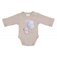 Hosszú ujjú baba body Macis mintával