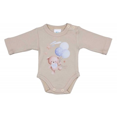 Hosszú ujjú baba body Macis mintával