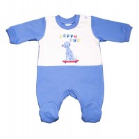 Belül bolyhos hosszú ujjú kisfiú rugdalózó Kutyus mintával Belül bolyhos hosszú ujjú kisfiú rugdalózó Kutyus mintával