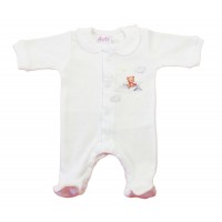 Kislány rugdalózó – Maci mintával, elöl patentos