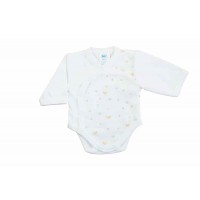 Elöl patentos baba body, hosszú ujjú, madárka mintás