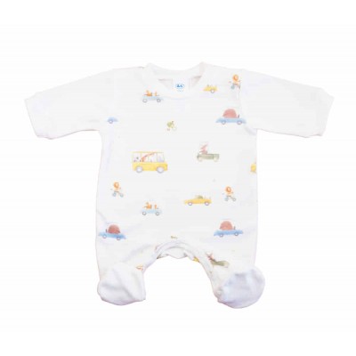 Pamut rugdalózó, vékony, Autós mintával