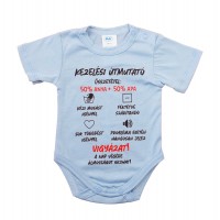 Feliratos rövid ujjú baba body