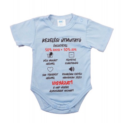 Feliratos rövid ujjú baba body