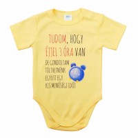 Feliratos rövid ujjú baba body