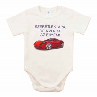 Feliratos rövid ujjú baba body