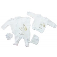 5 részes baba szett gólyás mintával
