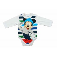 Hosszú ujjú baba body Mickey egér mintával