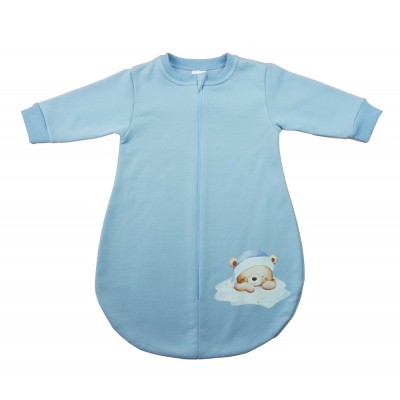 Belül bolyhos hosszú ujjú hálózsák – 2,5 TOG - Macis mintával