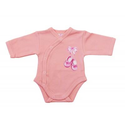 Elöl patentos hosszú ujjú baba body – Kis cipő mintával