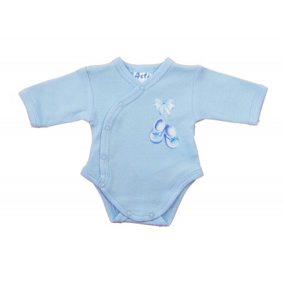 Elöl patentos hosszú ujjú baba body – Kis cipő mintával