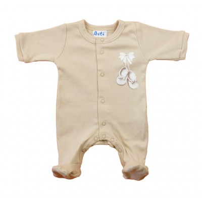 Hosszú ujjú pamut rugdalózó – Kis cipő mintával