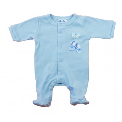 Hosszú ujjú pamut rugdalózó – Kis cipő mintával