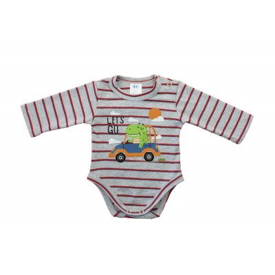 Hosszú ujjú baba body - Dinó mintával