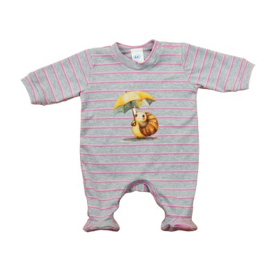 Vékony, pamut rugdalózó - Csiga mintával