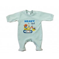 Vékony, pamut rugdalózó Munkagép mintával