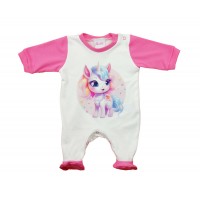 Vékony pamut rugdalózó – Unikornis mintával