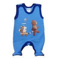 Ujjatlan belül bolyhos pamut rugdalózó - Macis mintával Ujjatlan belül bolyhos pamut rugdalózó - Macis mintával