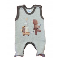 Ujjatlan belül bolyhos pamut rugdalózó - Macis mintával Ujjatlan belül bolyhos pamut rugdalózó - Macis mintával