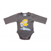 Hosszú ujjú baba body - Macis mintával