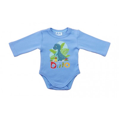 Hosszú ujjú baba body - Dinó mintával