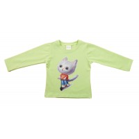 Hosszú ujjú lány póló – Cica mintával