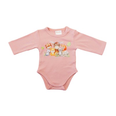 Hosszú ujjú baba body - Állatos mintával