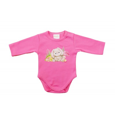 Hosszú ujjú baba body - Állatos mintával