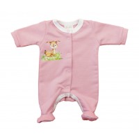 Hosszú ujjú elöl patentos rugdalózó, belül bolyhos – Állatos mintával