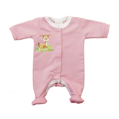 Hosszú ujjú elöl patentos rugdalózó, belül bolyhos – Állatos mintával