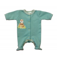 Hosszú ujjú elöl patentos rugdalózó, belül bolyhos – Állatos mintával