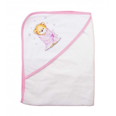 Baba kapucnis törölköző macis mintával 70x90