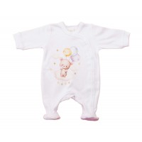 Vékony, pamut, elöl patentos  rugdalózó Maci mintával