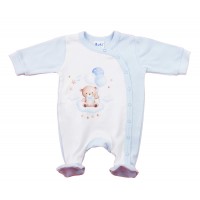 Vékony, pamut, elöl patentos  rugdalózó Maci mintával