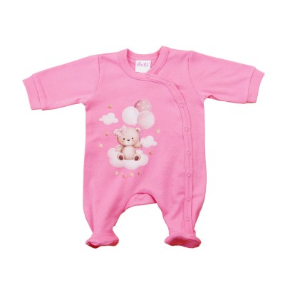 Vékony, pamut, elöl patentos  rugdalózó Maci mintával