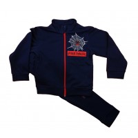 Belül bolyhos fiú szabadidő szett pókos mintával