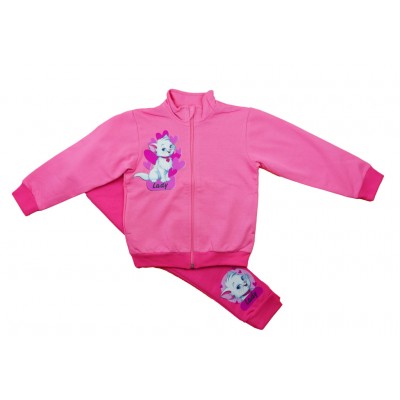 2 részes pamut kislány szabadidő szett cica mintával