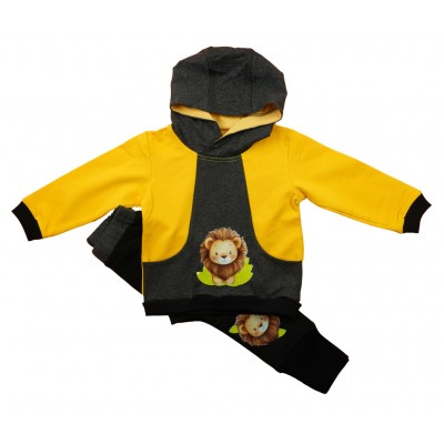 2 részes kisfiú szabadidő szett oroszlános mintával