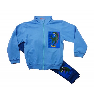 Belül bolyhos fiú szabadidő szett dínos mintával