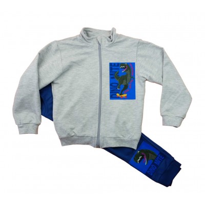 Belül bolyhos fiú szabadidő szett dínos mintával