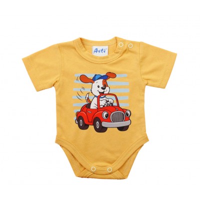 Rövid ujjú baba body Kutyás mintával