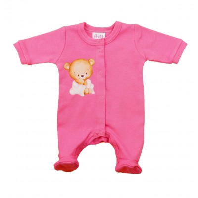 Hosszú ujjú pamut rugdalózó – Maci mintával