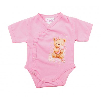 Rövid ujjú elöl patentos baba body Macis mintával