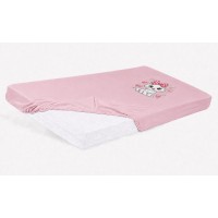 Bébi pamut gumis lepedő 60x120/70x140 - Cica mintával