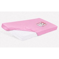Bébi pamut gumis lepedő 60x120/70x140 - Cica mintával